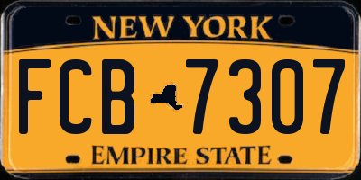 NY license plate FCB7307