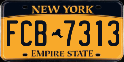 NY license plate FCB7313