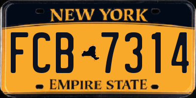 NY license plate FCB7314
