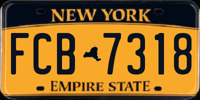 NY license plate FCB7318