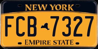 NY license plate FCB7327
