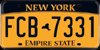 NY license plate FCB7331
