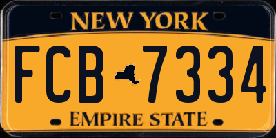 NY license plate FCB7334