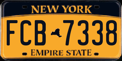 NY license plate FCB7338