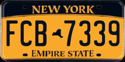 NY license plate FCB7339