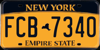 NY license plate FCB7340