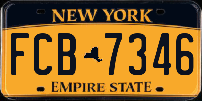 NY license plate FCB7346