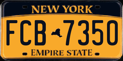 NY license plate FCB7350