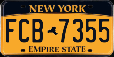 NY license plate FCB7355