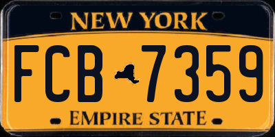 NY license plate FCB7359