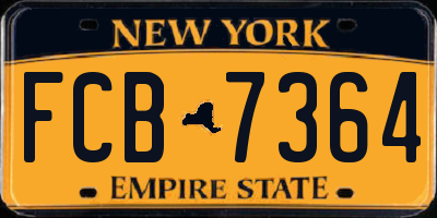 NY license plate FCB7364