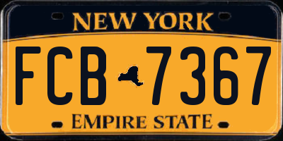 NY license plate FCB7367