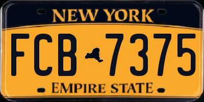 NY license plate FCB7375