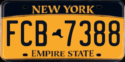 NY license plate FCB7388