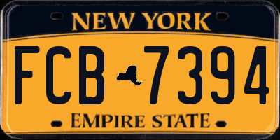 NY license plate FCB7394