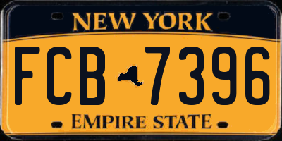 NY license plate FCB7396