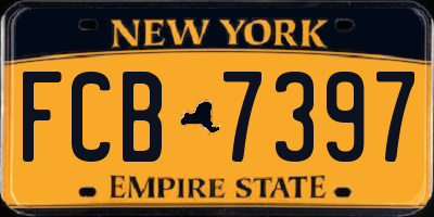NY license plate FCB7397