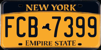 NY license plate FCB7399