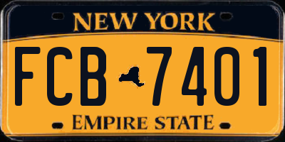 NY license plate FCB7401
