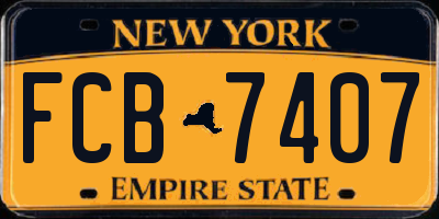 NY license plate FCB7407