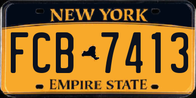 NY license plate FCB7413