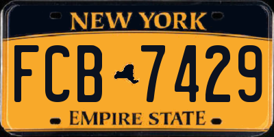 NY license plate FCB7429
