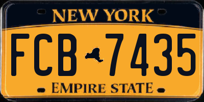 NY license plate FCB7435
