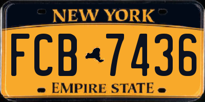 NY license plate FCB7436