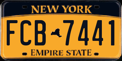 NY license plate FCB7441