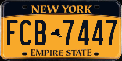 NY license plate FCB7447