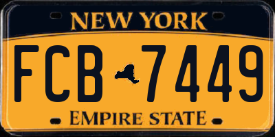 NY license plate FCB7449