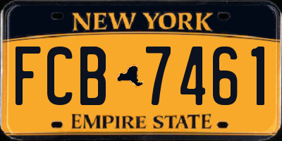 NY license plate FCB7461