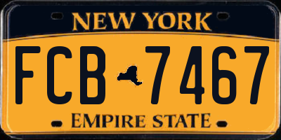 NY license plate FCB7467