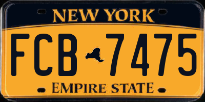 NY license plate FCB7475
