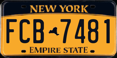 NY license plate FCB7481