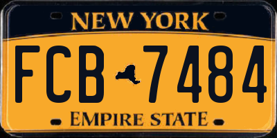 NY license plate FCB7484