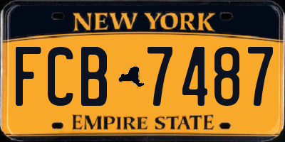 NY license plate FCB7487