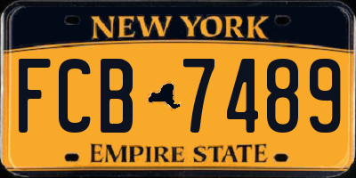 NY license plate FCB7489