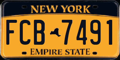 NY license plate FCB7491