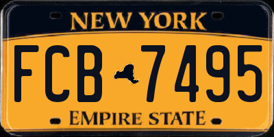 NY license plate FCB7495