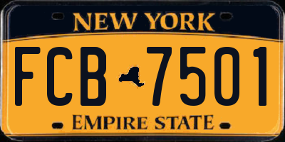 NY license plate FCB7501