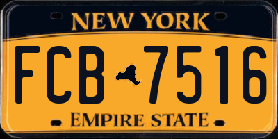 NY license plate FCB7516