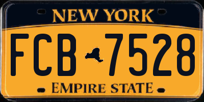 NY license plate FCB7528