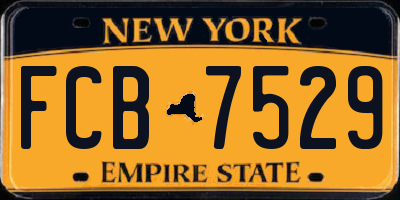 NY license plate FCB7529