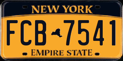 NY license plate FCB7541