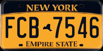 NY license plate FCB7546