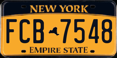 NY license plate FCB7548