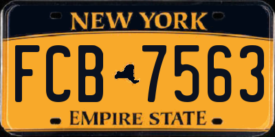 NY license plate FCB7563