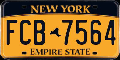 NY license plate FCB7564