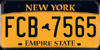 NY license plate FCB7565